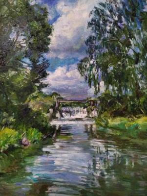 Silver waterfall (Oilpainting Oilcanvas). Shenec Anna