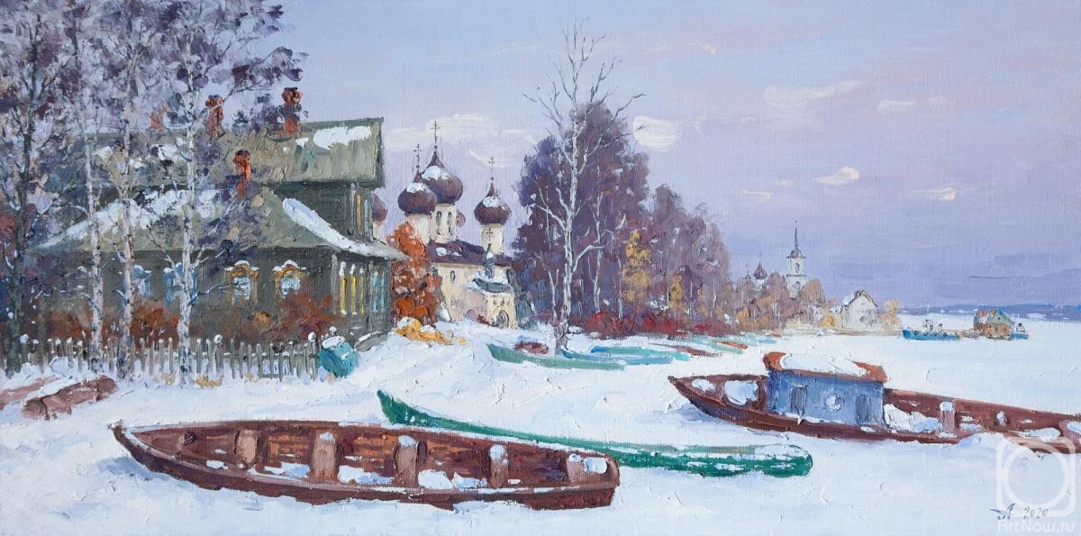 Alexandrovsky Alexander. Kargopol in winter, boats