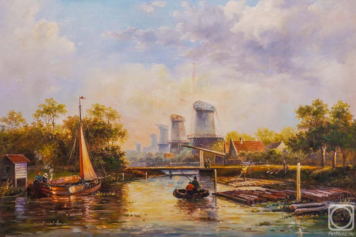 Romm Alexandr. Dutch landscape with a mill