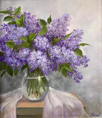Lilac in a glass vase. Kogay Zhanna