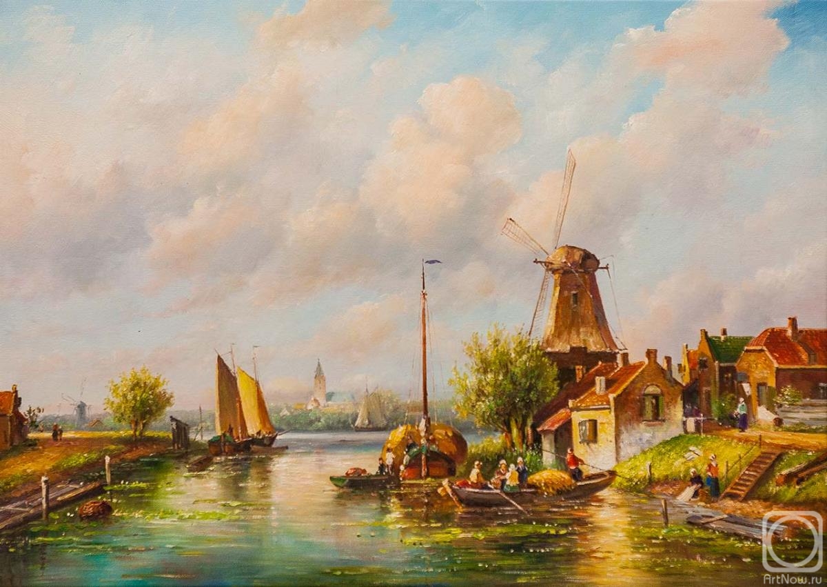 Romm Alexandr. Dutch landscape with a mill N2