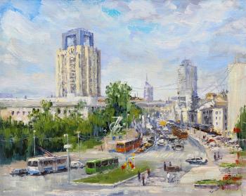 City everyday life. Sverdlov Street (Everyday Life Oil). Tyutina-Zaykova Ekaterina