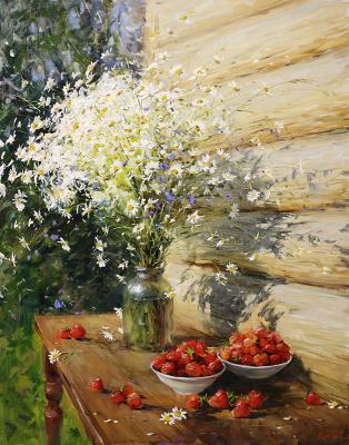 Still life with strawberries (). Nesterchuk Stepan