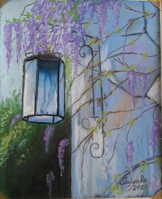 Lantern with wisteria