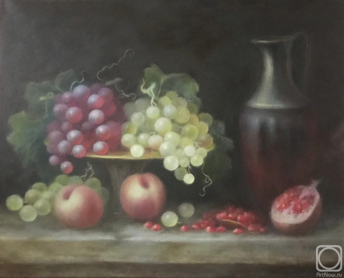 Levada Elena. Still life with grapes and peaches