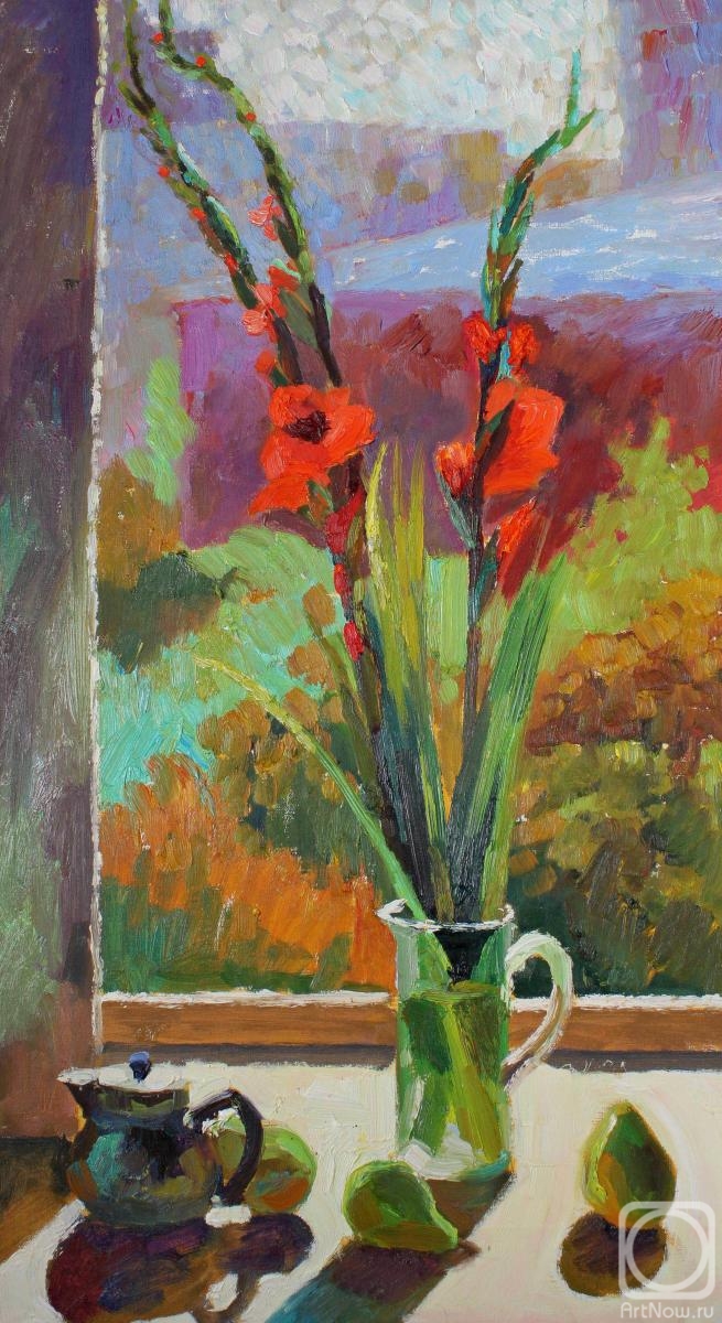 Minko Svetlana. Red gladiolus