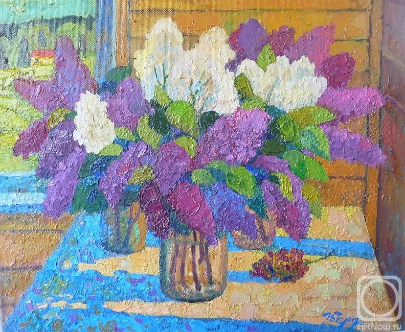 Berdyshev Igor. Spring, warm May, lilac, blue shadows