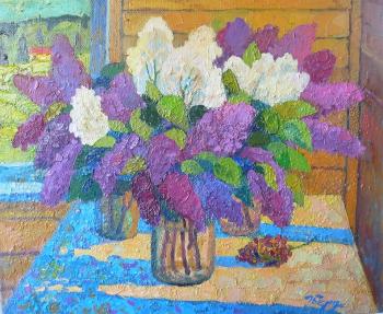 Spring, warm May, lilac, blue shadows. Berdyshev Igor