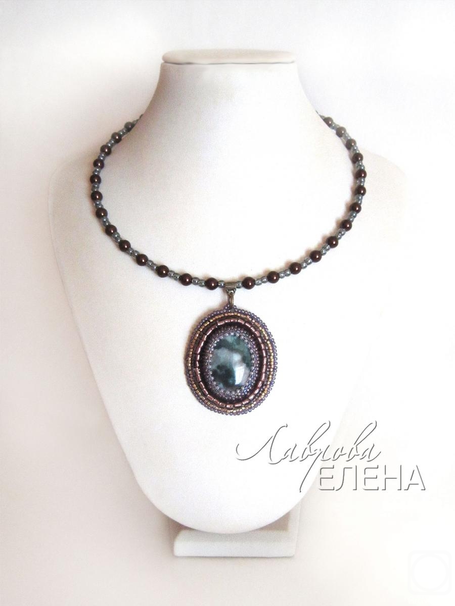 Lavrova Elena. Necklace with pendant "Mystery" (agate)