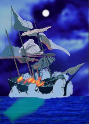 Illustration for Jules Verne's novel "20000 Leagues Under the Sea". Lebedev Denis
