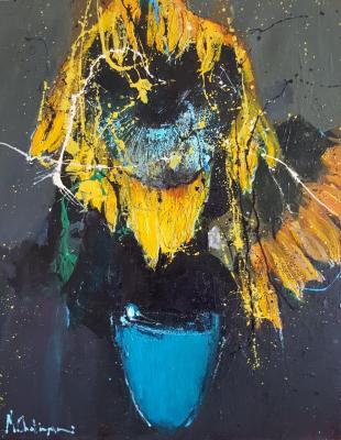 Sunflowers in evening