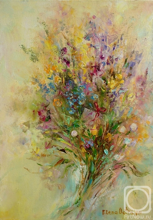 Ostraya Elena. Bouquet with a note
