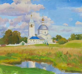 Golden meadow at the monastery walls. Kharchenko Victoria