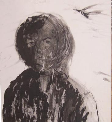 Jelnov Nikolay . Portrait with a bird
