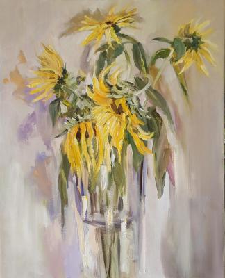 Withering sunflowers