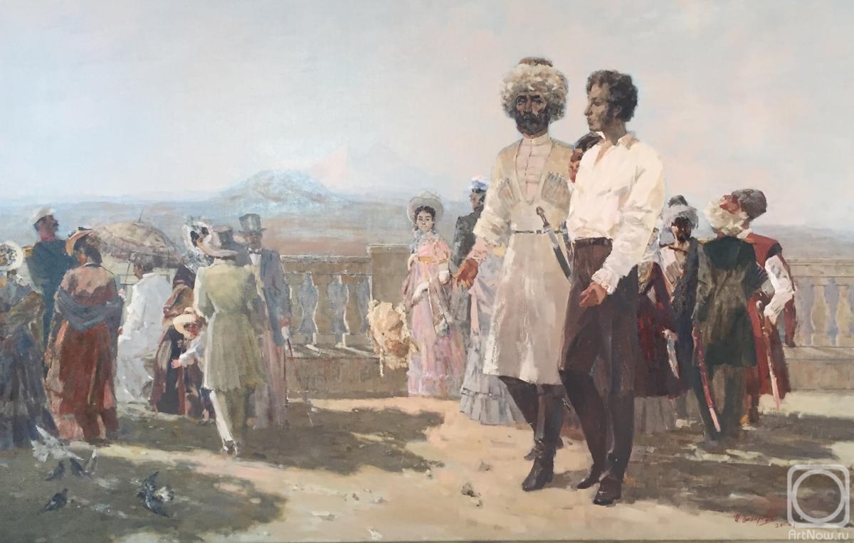 Zakharov Ivan. A.S.Pushkin and Sh.B.Nogmov in Pyatigorsk in 1820