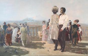 A.S.Pushkin and Sh.B.Nogmov in Pyatigorsk in 1820