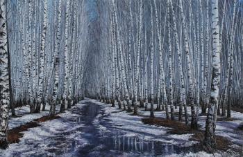 April in a birch grove. Vokhmin Ivan