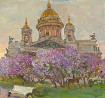 St. Isaac's Cathedral in lilacs. Blinkova Anzhela