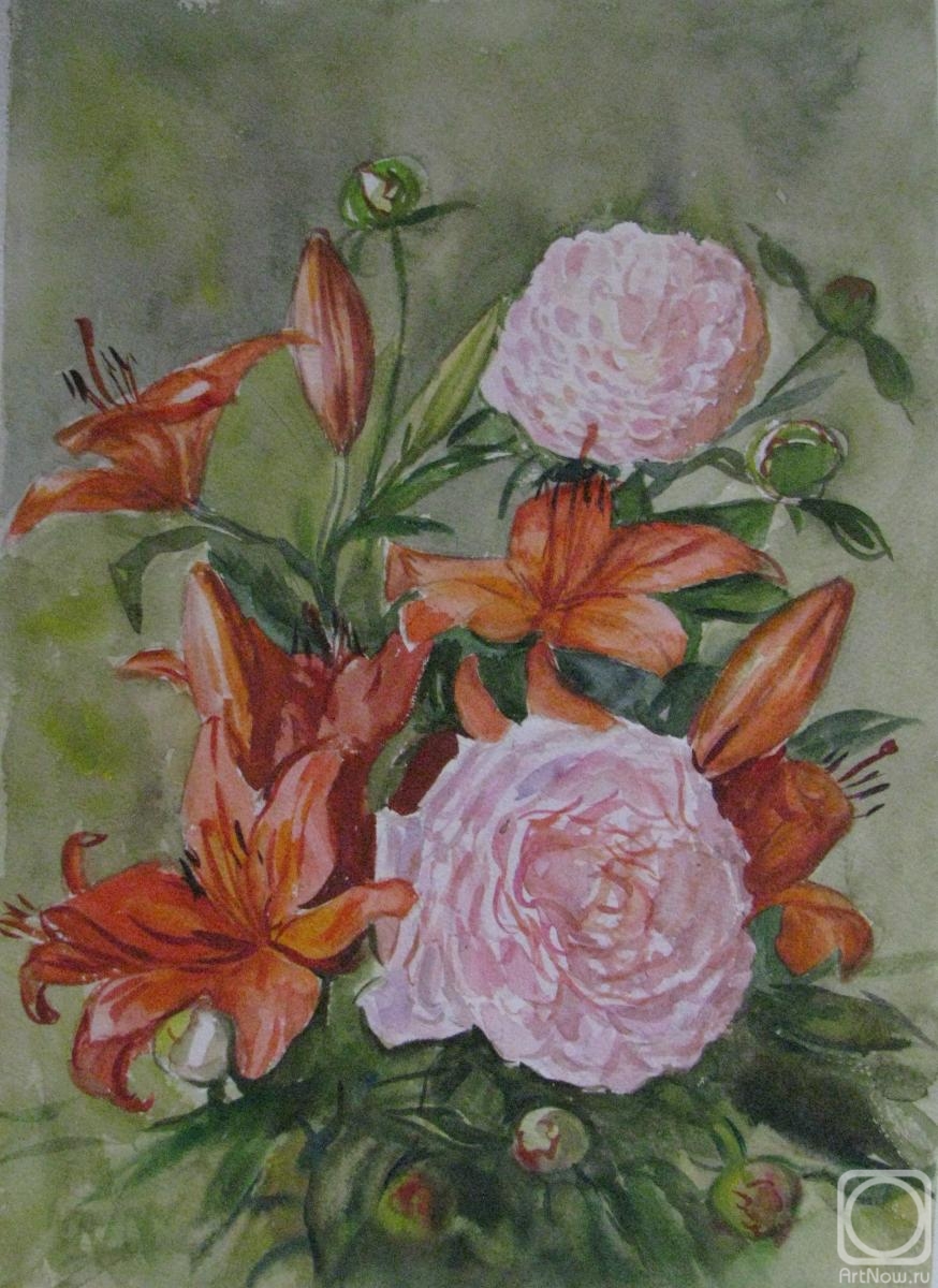 Fomina Lyudmila. Bouquet with lilies