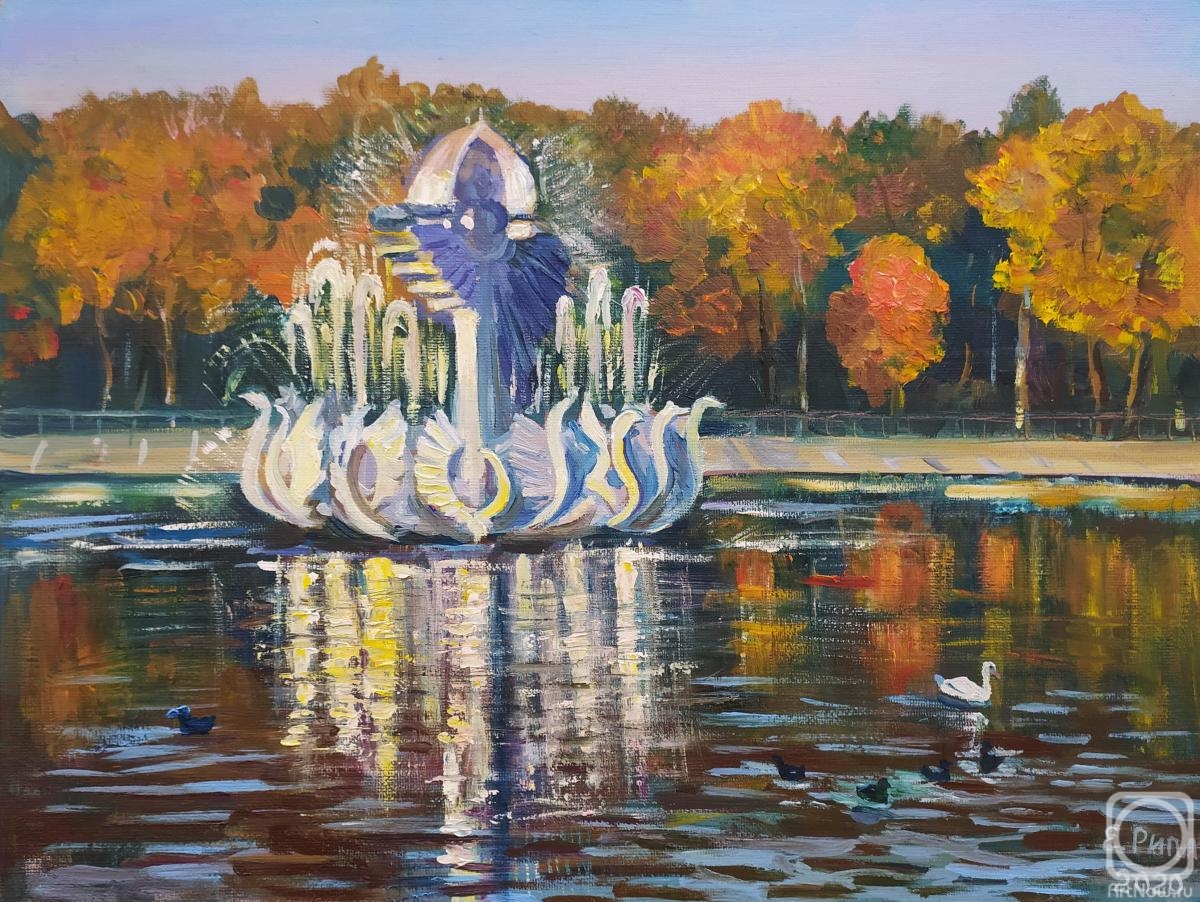 Ripa Elena. Fountain in the park "Metallurg". "The Swan Princess"