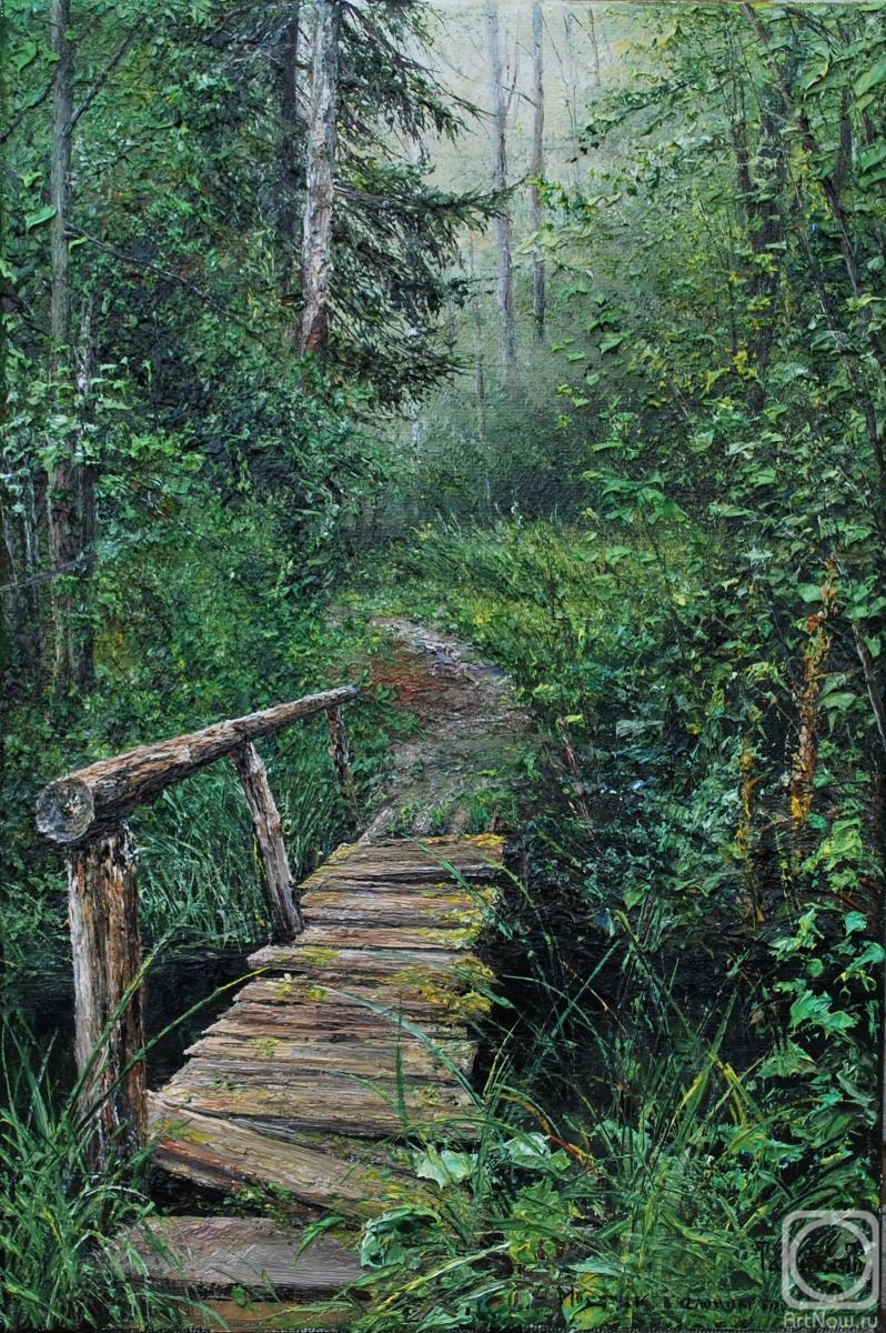 Vokhmin Ivan. Bridge in the spruce forest
