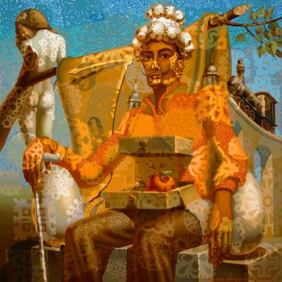 Throne of Dali. Portrait of Salvador Dali. Akindinov Alexey
