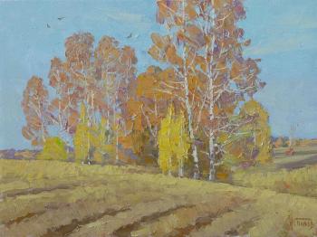 Grove in autumn fields (Autumn Grove). Panov Igor