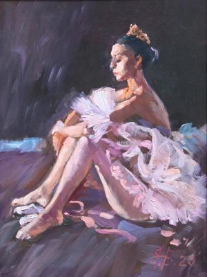 Ballerina in a pink tutu. Vyrvich Valentin