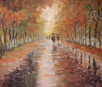 Autumn alley (People Walking). Vyrvich Valentin