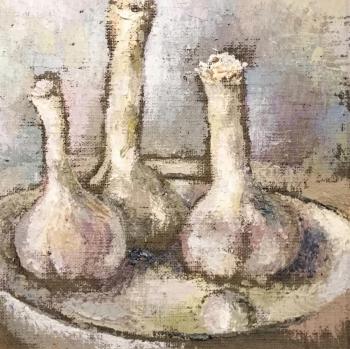 On garlic (Painting Grisaile). Perfileva Marina