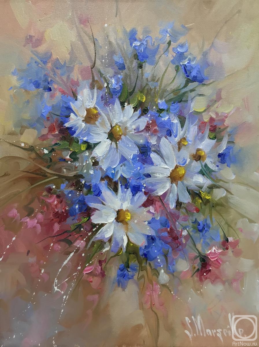 Полевые цветы» картина Сингатуллина Марселя маслом на холсте — купить на  ArtNow.ru