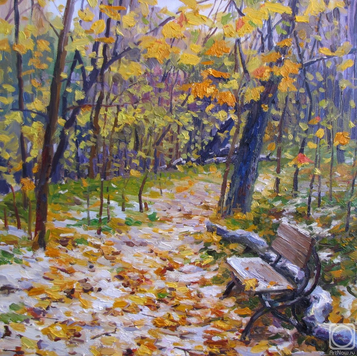 Rodionov Igor. The first snow is falling in the old park