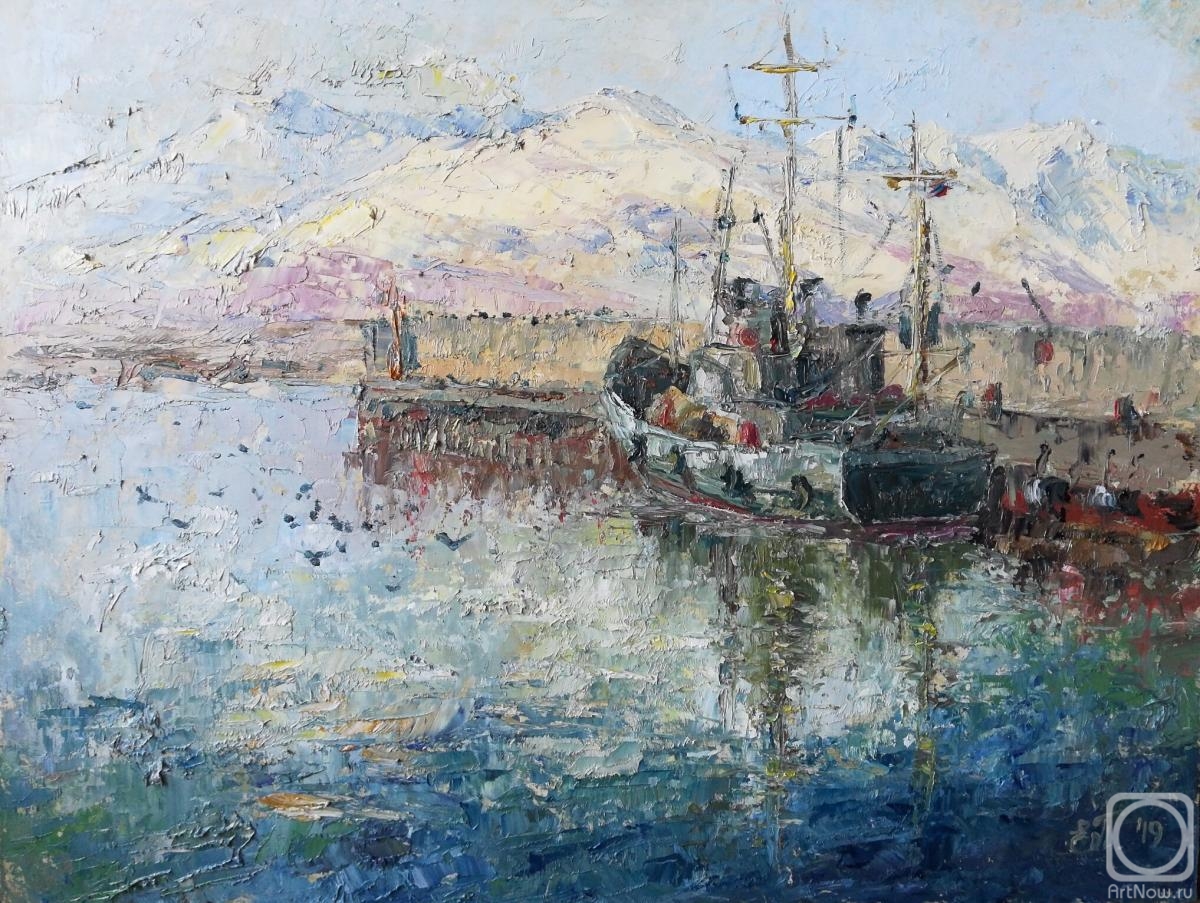 Polyudova Evgeniya. In the port of Severo-Kurilsk. April