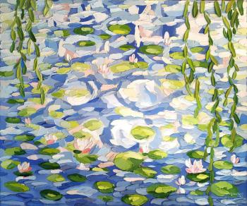 Free copy of Claude Monet 's painting Water Lilies, 1919