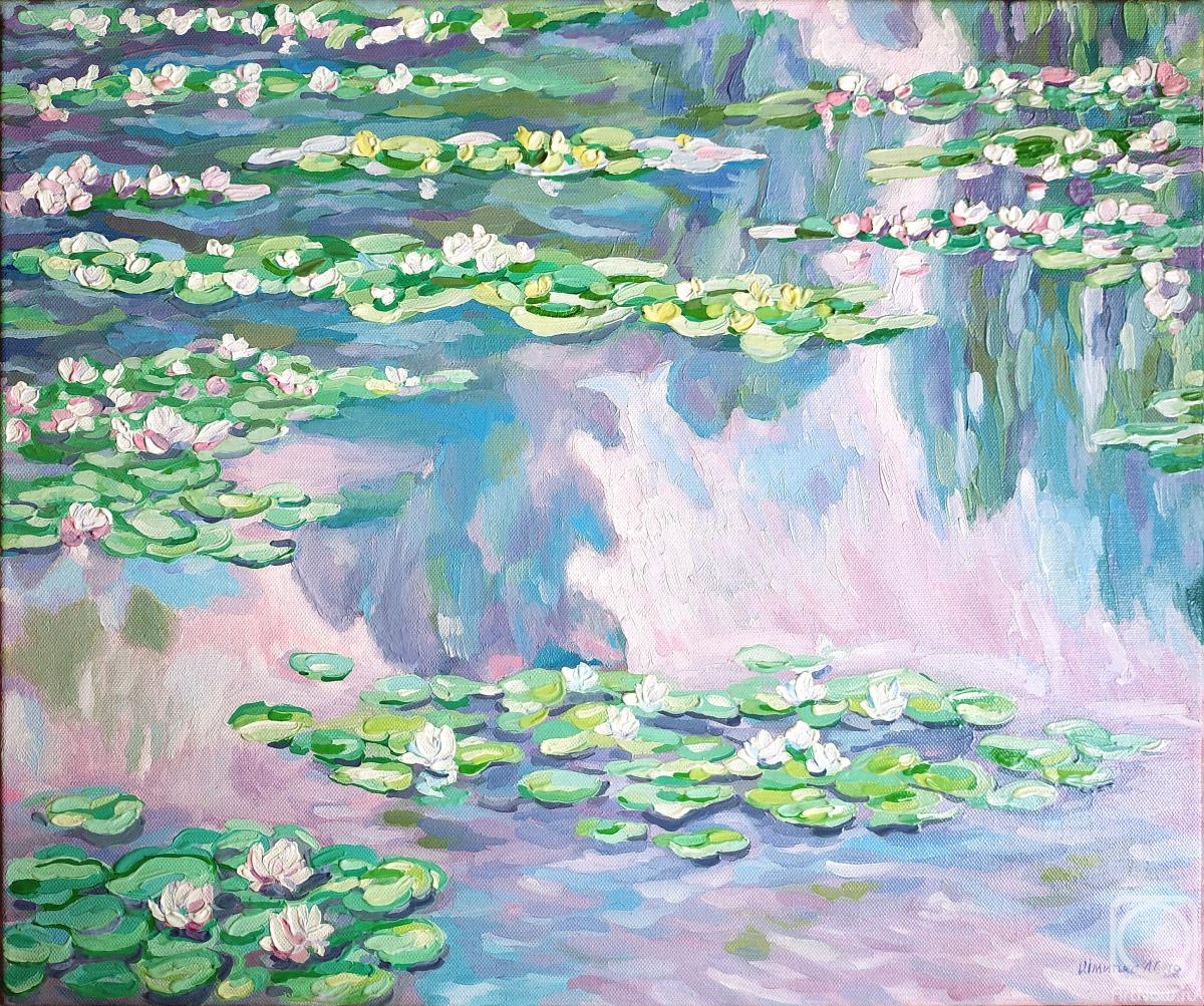 Shmitko Liudmila. Water Lilies,1905,  opy of Claude Monet 's painting