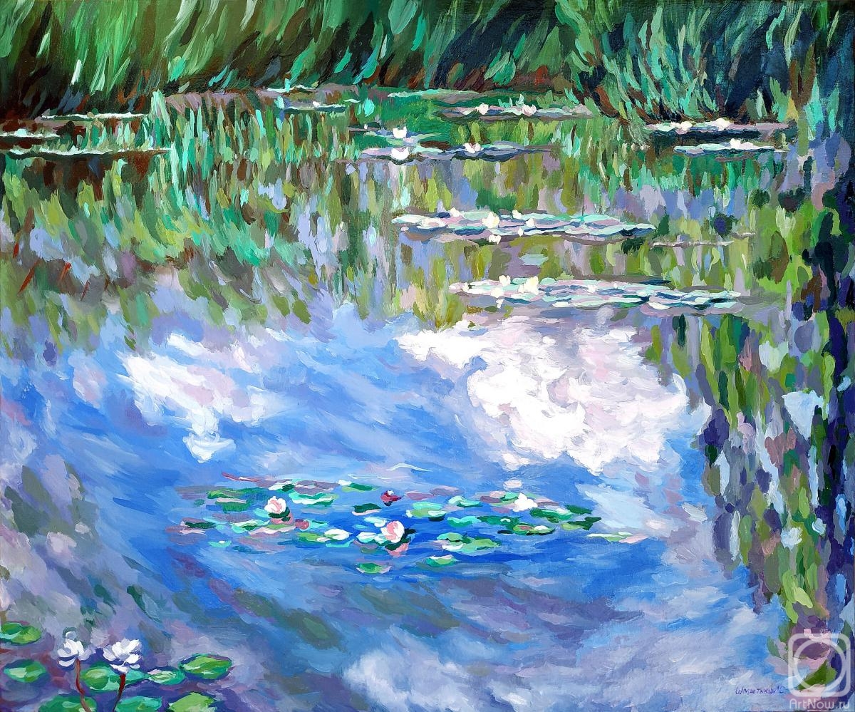 Shmitko Liudmila. Water Lilies,Clouds,1903,  opy of Claude Monet 's painting