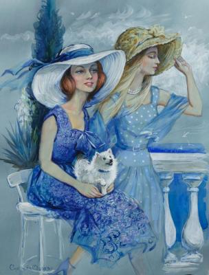 Ladies with a dog (Blue Dog). Simonova Olga