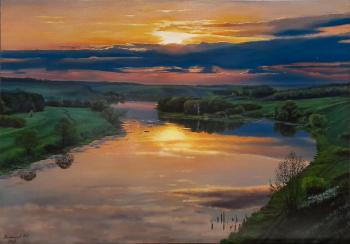 Sunset on the river. Balakirev Andrey