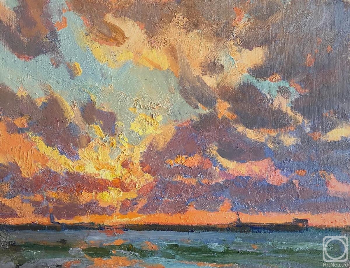 Mihno Aleksandra. Sunset on the Baltic sea