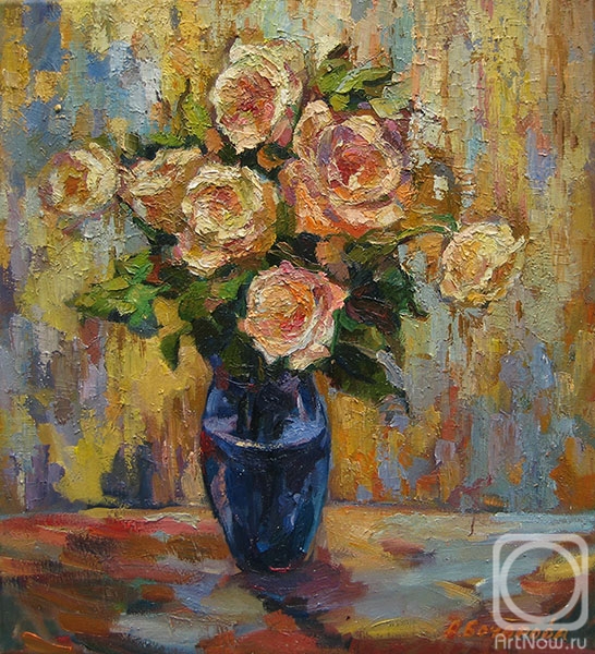 Bocharova Anna. Roses in a blue vase