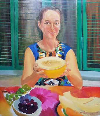 The girl with the melon. Petrovskaya-Petovraji Olga