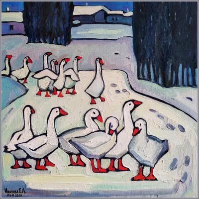 Geese-swans (Winter Painti). Ivanova Ekaterina