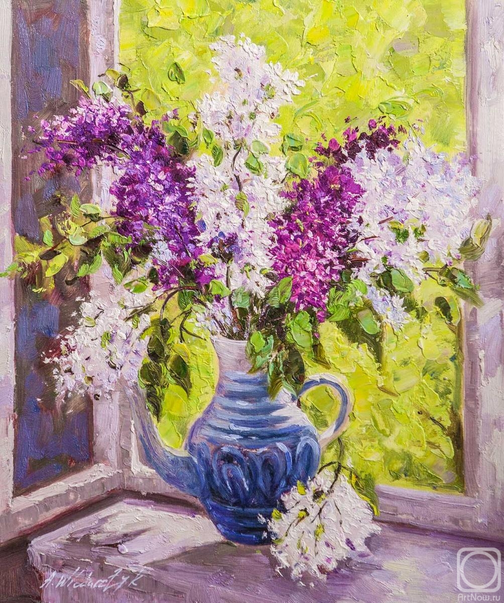 Vlodarchik Andjei. Bouquet of lilacs on the window