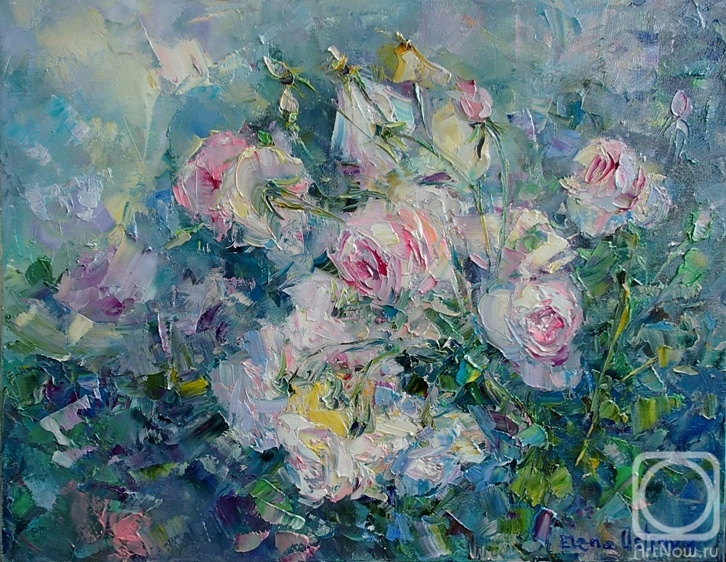 Ostraya Elena. Sprig of white rose