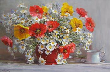 Poppies with camomiles (Poppies On The Table). Seng Anatoliy