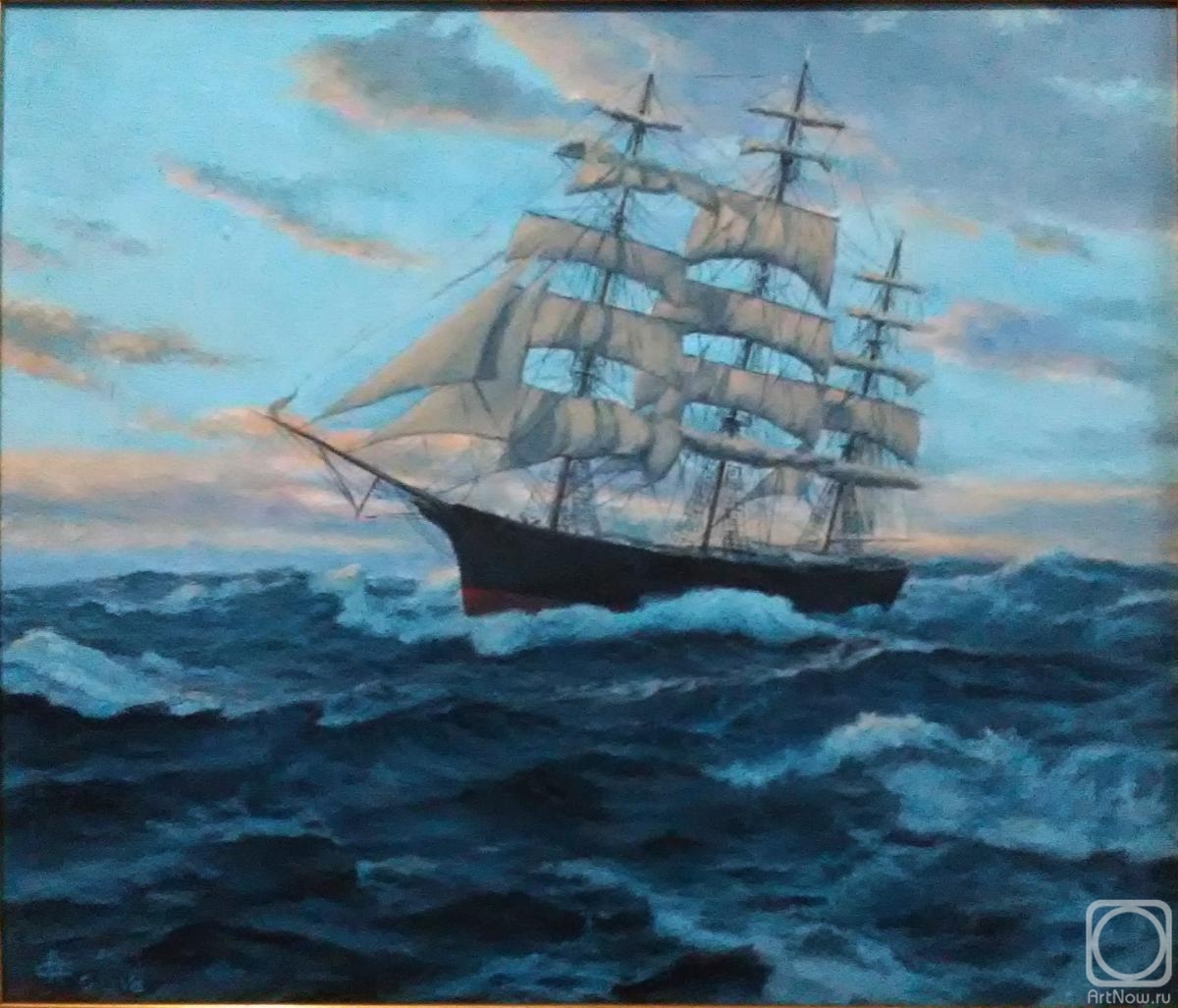 Surakin Alexandr. Sailboat in the cold sea