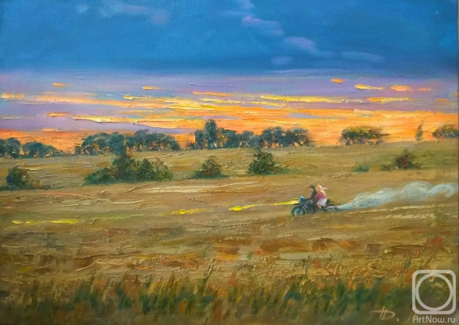 Dyomin Pavel. On the evening field with a breeze