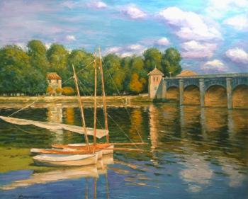 The bridge at Argenteuil. Claude Monet, copy. Dyomin Pavel