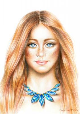 Girl in a necklace. Khrapkova Svetlana